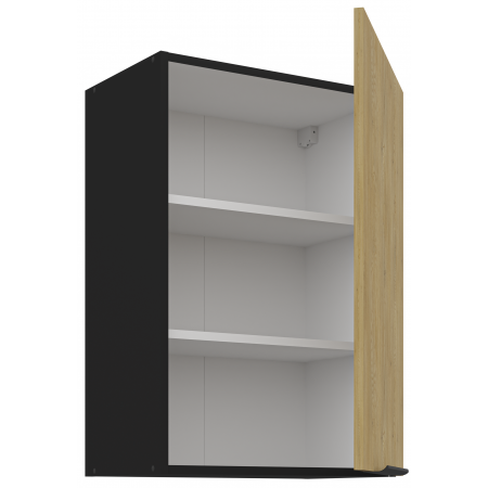 szafka kuchenna górna wysoka 60 cm CREMA 60 G-108 1F dąb cremona / czarny mat